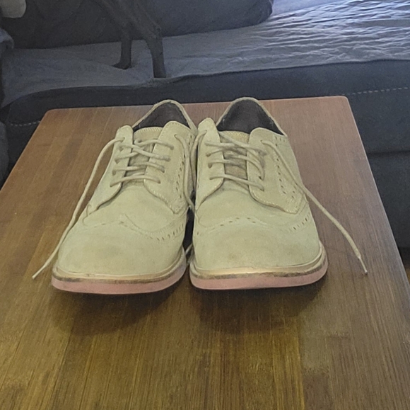 Cole Haan C12454 Nubuck Suede Wingtip Brogue Oxfords Beige Men’s 11 - Picture 7 of 12